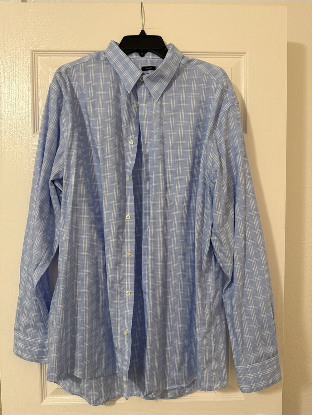 Pronto Uomo Light Blue Windowpane Button Down Dress Shirt